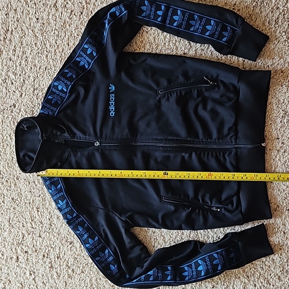 Adidas Dark Blue Turquoise Zip Up Jacket Sz. S - Picture 12 of 13